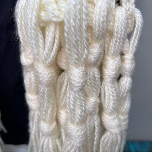 Handmade Knit Extra Long Cream Scarf - Picture 5 of 5